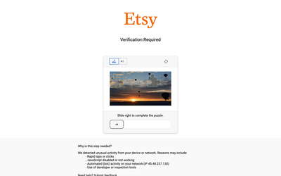 Etsy website screenshot