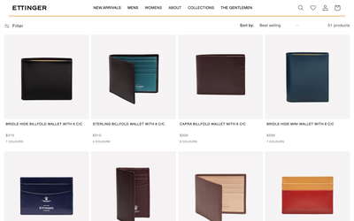 Ettinger website screenshot