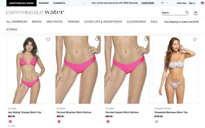 Everything But Water website screenshot