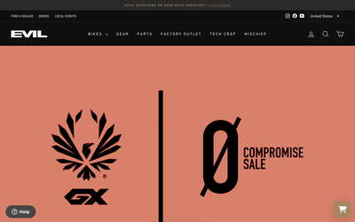 Evil Bikes USA website screenshot