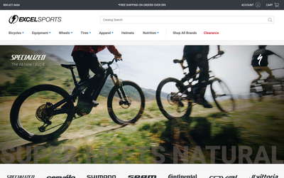 Excel Sports website screenshot