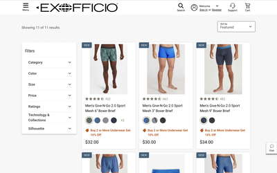 ExOfficio website screenshot