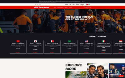 F1 Experiences website screenshot