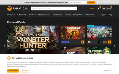 Fanatical website screenshot