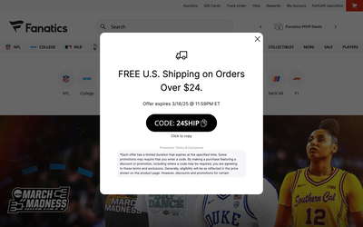 Fanatics website screenshot