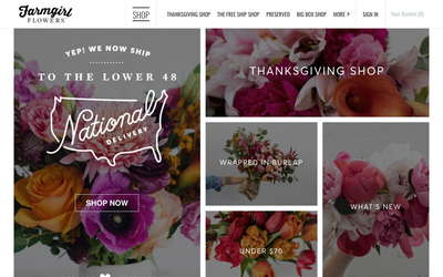 Farmgirl Flowers website screenshot