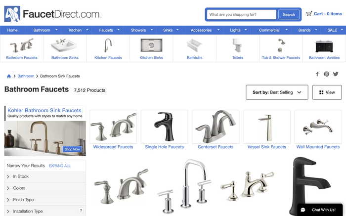 FaucetDirect.com screenshot
