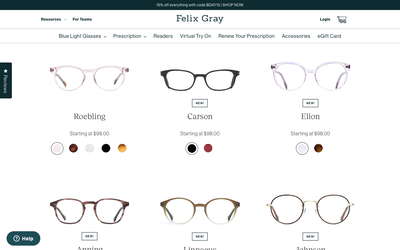 Felix Gray website screenshot