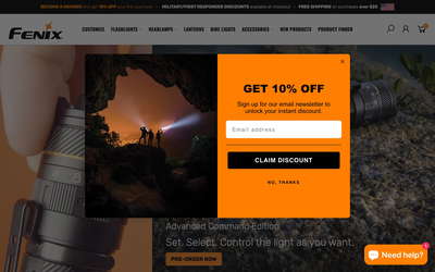 Fenix Lighting website screenshot