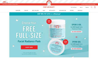 First Aid Beauty website screenshot