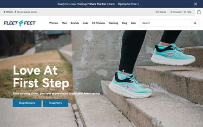 Fleet Feet website screenshot