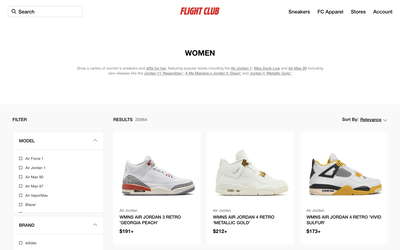 Flight Club website screenshot