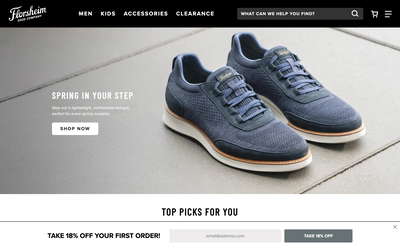Florsheim website screenshot