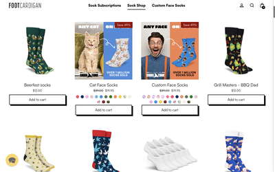 Foot Cardigan website screenshot