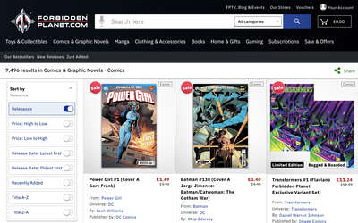 Forbidden Planet website screenshot
