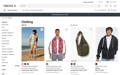 Forever 21 website screenshot