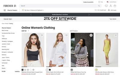 Forever 21 website screenshot