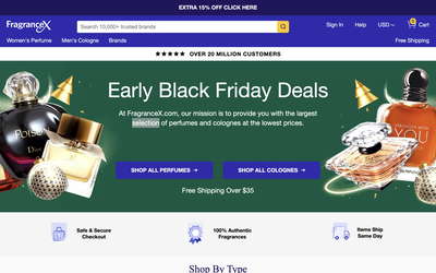 FragranceX.com website screenshot