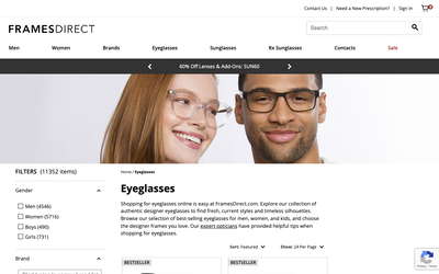 FramesDirect.com website screenshot