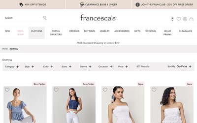 francesca's website screenshot
