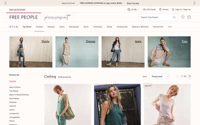 Free People website screenshot