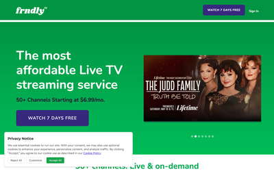 Frndly TV website screenshot