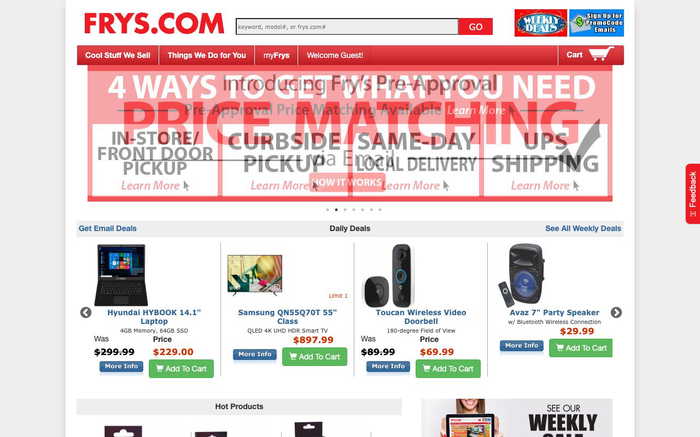 Fry's Electronics screenshot