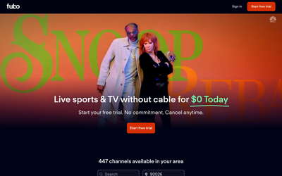 FuboTV website screenshot