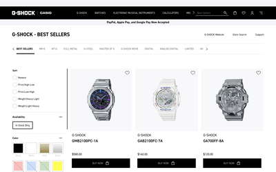 G-SHOCK website screenshot