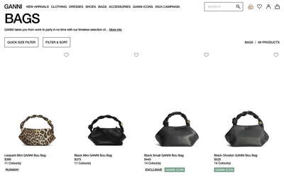 Ganni website screenshot