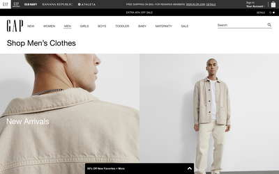 Gap website screenshot
