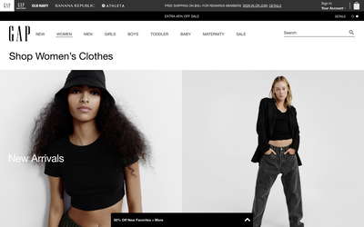 Gap website screenshot