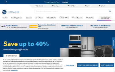 GE Appliances website screenshot