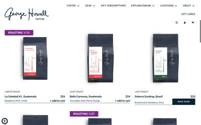 George Howell Coffee website screenshot