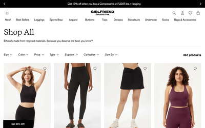 Girlfriend Collective website screenshot