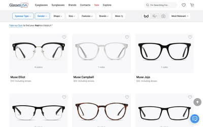 GlassesUSA.com website screenshot
