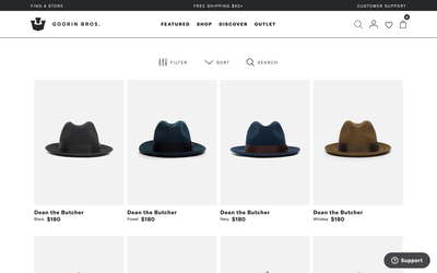 Goorin Bros. website screenshot