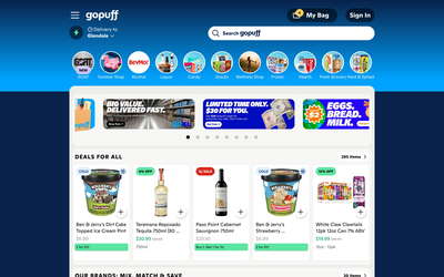 Gopuff website screenshot