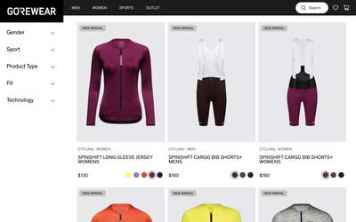 GOREWEAR website screenshot