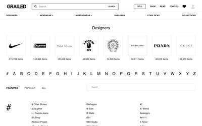 Grailed website screenshot