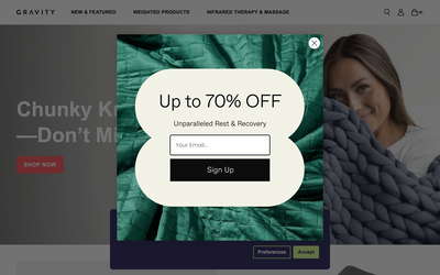 Gravity Blankets website screenshot
