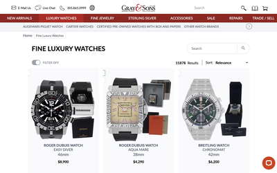 Gray & Sons Jewelers website screenshot
