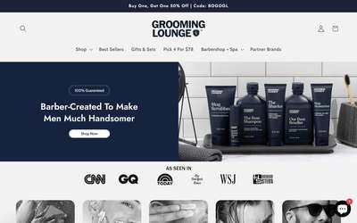 Grooming Lounge website screenshot