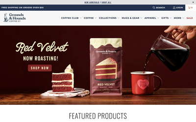 Grounds & Hounds Coffee Co. website screenshot