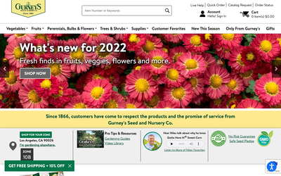 Gurney's Seed and Nursery website screenshot