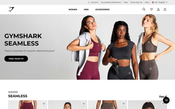 Gymshark screenshot