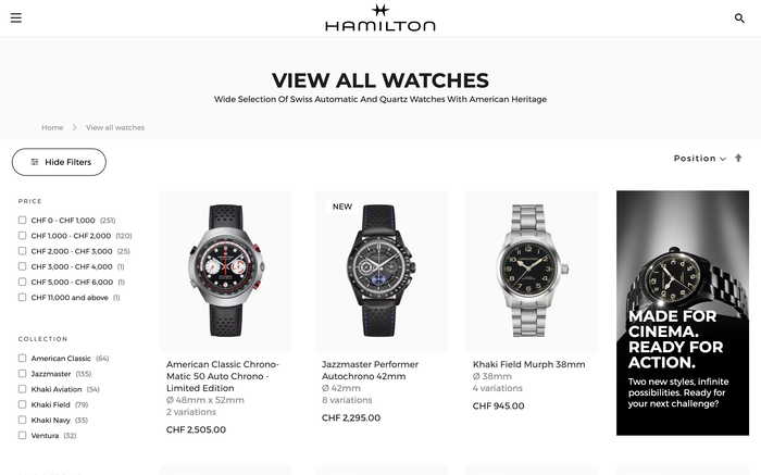 Hamilton Watch screenshot