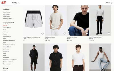 H&M website screenshot