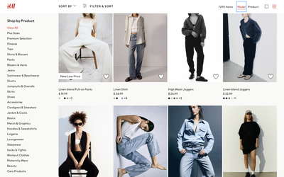 H&M website screenshot