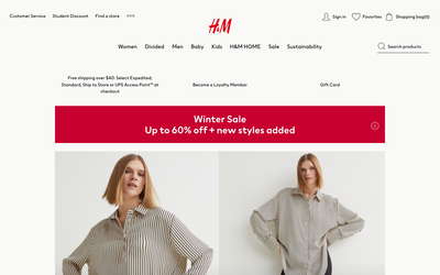 H&M website screenshot
